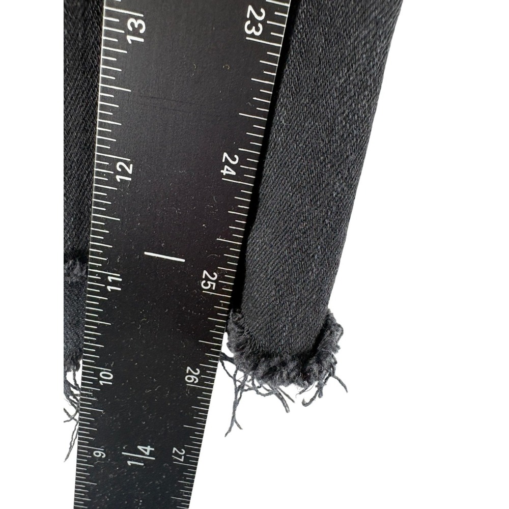 Mother The Insider Crop Step Fray Jeans Womens 27 Black Raw Hem Made in USA - Picture 6 of 7